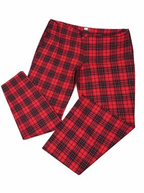 Vintage Tommy Jeans Red Tartan Plaid Pants Size 13 | Y2K Chic Classic